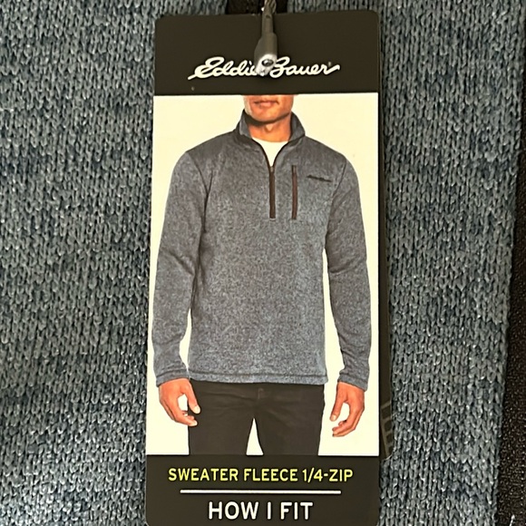 Eddie Bauer blue 1/4 Zip Sweater Fleece Size XL. NWT. - Picture 1 of 11